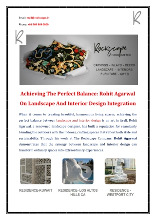 Achieving The Perfect Balance Rohit Agarwal On Landscape And Interior Design Integration