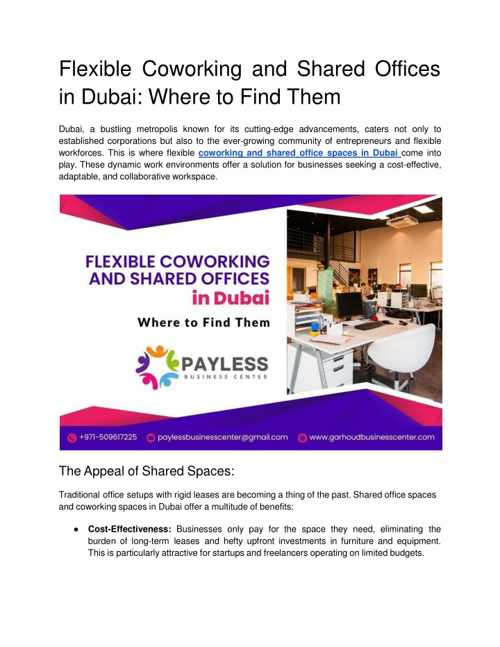 flexibl e coworkin g an d share d o f fice s in dubai where to find them