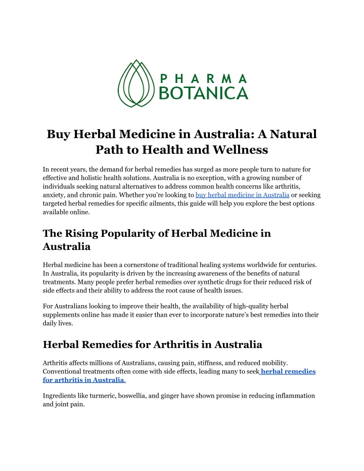 buy herbal medicine in australia a natural path