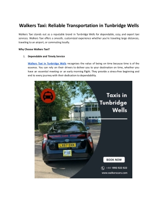 walkers taxi reliable transportation in tunbridge