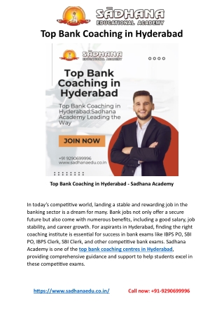 Top Bank Coaching in Hyderabad