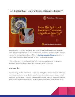 How Do Spiritual Healers Cleanse Negative Energy_