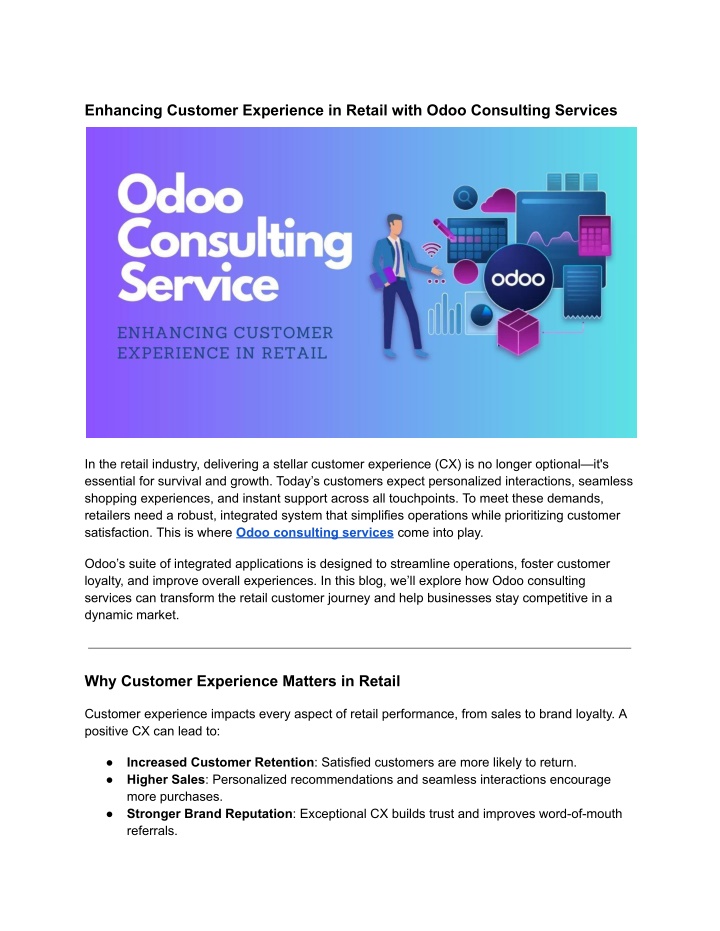 enhancing customer experience in retail with odoo