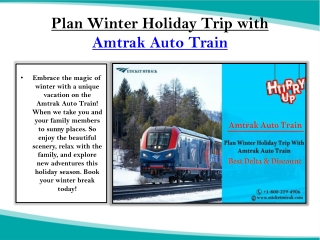 plan winter holiday trip with amtrak auto train