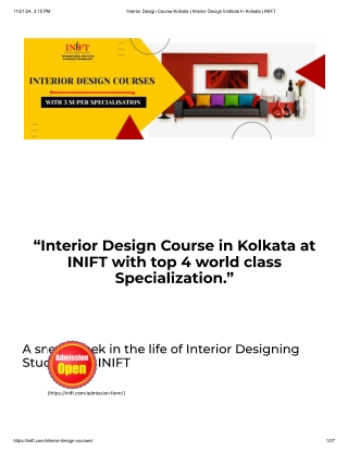 Interior Designing Institute In Kolkata