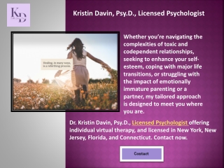 kristin davin psy d licensed psychologist