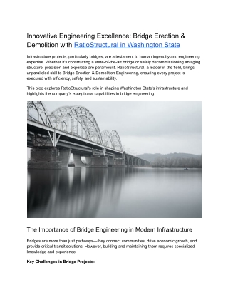 _Bridge Erection & Demolition with RatioStructural in Washington State