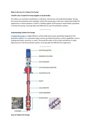 What is the Use of a Turbine Fire Pump (1)