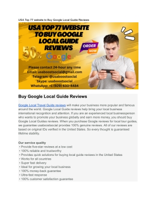 USA Top 77 website to Buy Google Local Guide Reviews