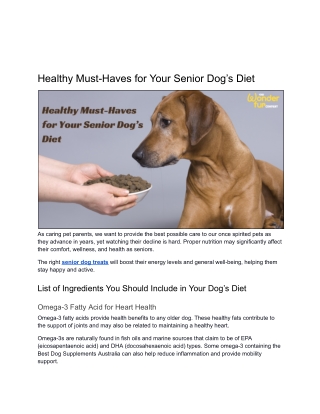 Healthy Must-Haves for Your Senior Dog’s Diet