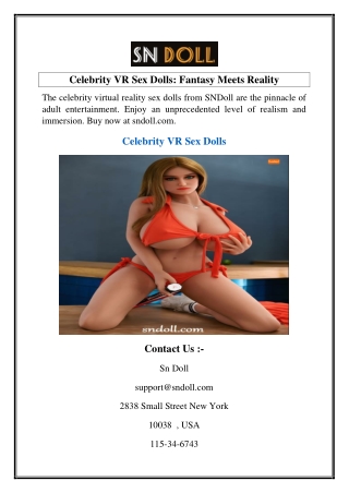 Celebrity VR Sex Dolls Fantasy Meets Reality