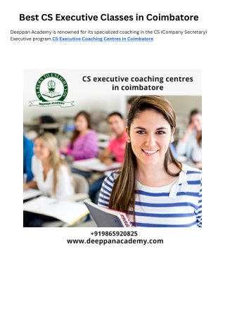 CS Executive Coaching Centres in Coimbatore | CS Executive classes CBE