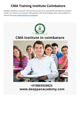 CMA Institute in Coimbatore | CMA Training Coimbatore