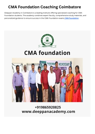 CMA Foundation | CMA Foundation Coaching in Coimbatore