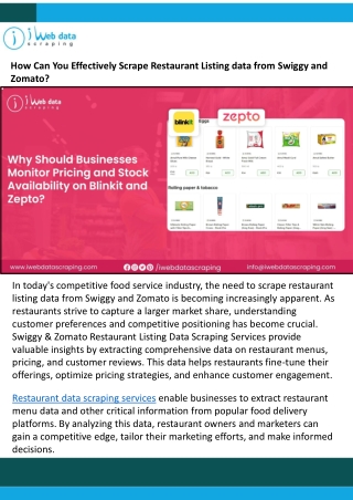 How Can You Effectively Scrape Restaurant Listing data from Swiggy and-Zomato