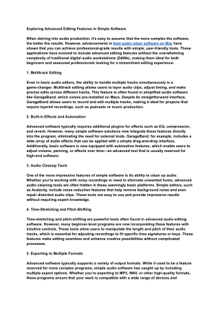Exploring Advanced Editing Features in Simple Software