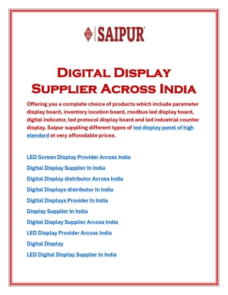 Digital Display Supplier Across India