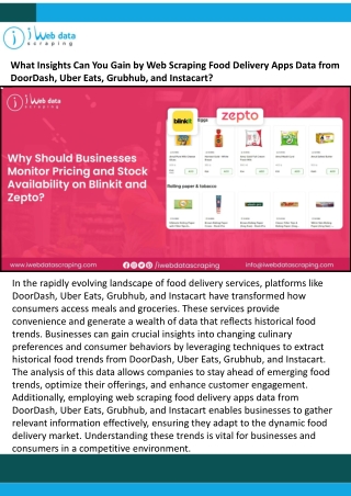 What Insights Can You Gain by Web Scraping Food Delivery Apps Data from DoorDash, Uber Eats, Grubhub, and Instacart