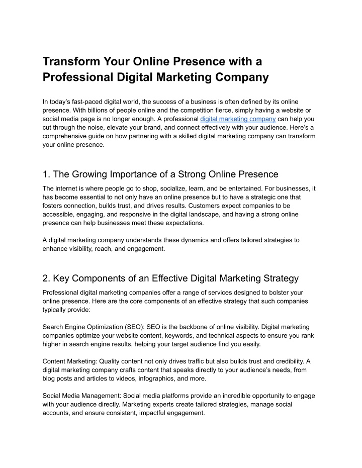 transform your online presence with