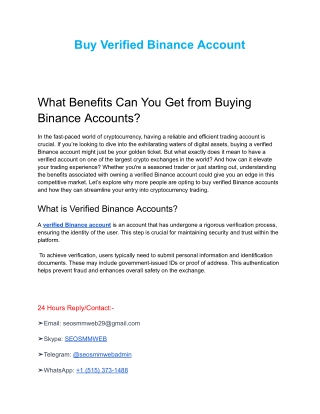 How to Buy Verified Binance Account in 5 minutes Right Way
