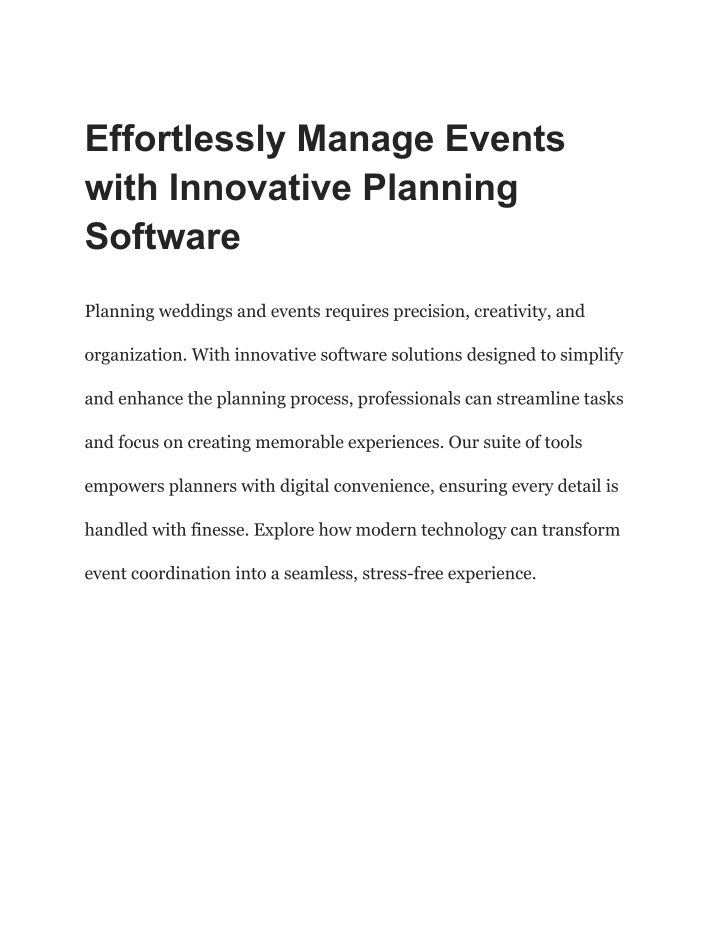 effortlessly manage events with innovative