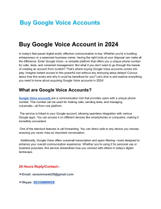 One Of The Best Website To Buy Google Voice Accounts