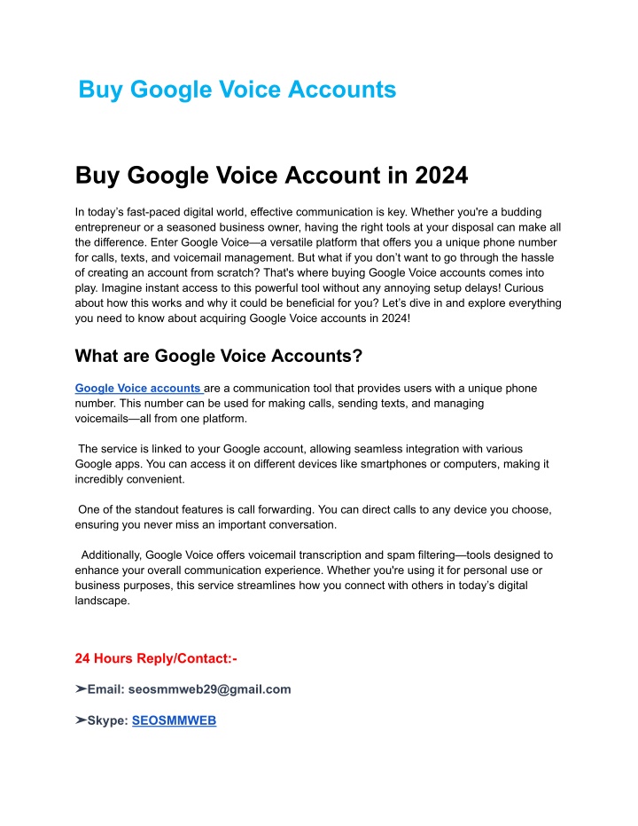 buy google voice accounts