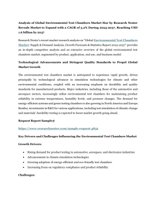 analysis of global environmental test chambers