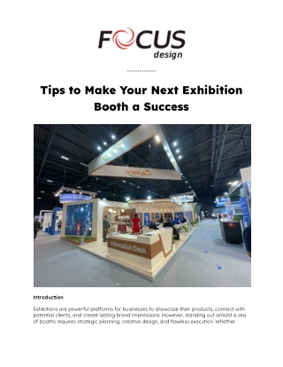Tips to Make Your Next Exhibition Booth a Success
