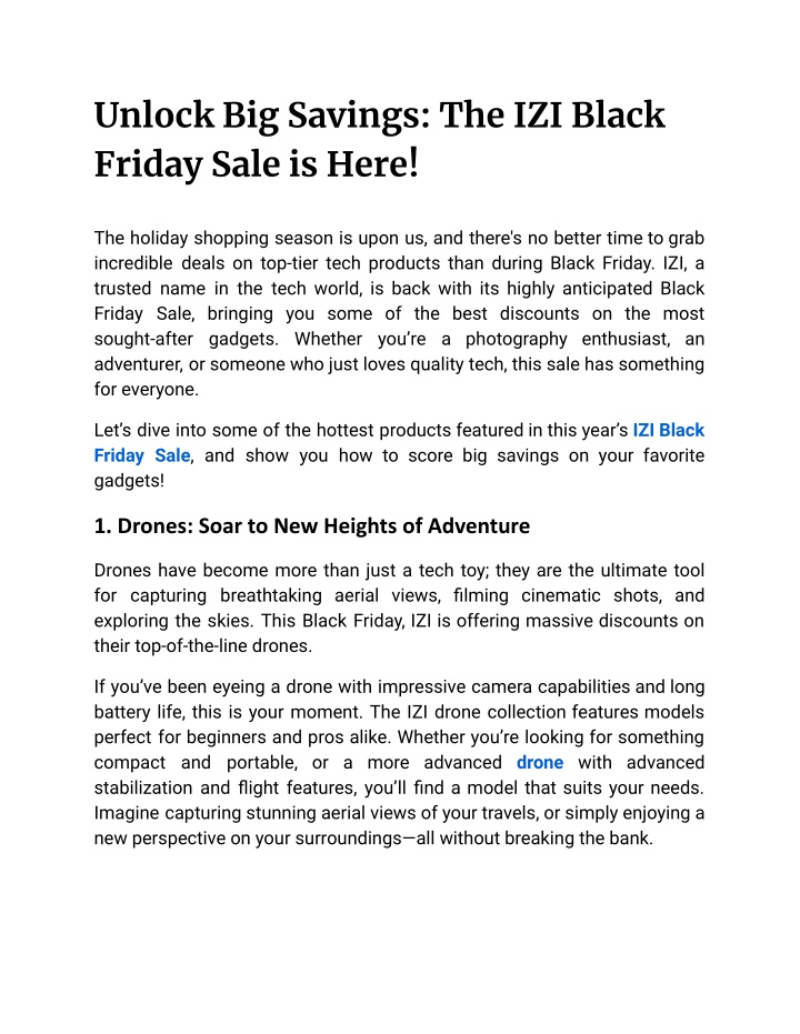 unlock big savings the izi black friday sale