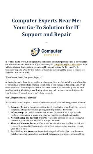 Computer Experts Near Me