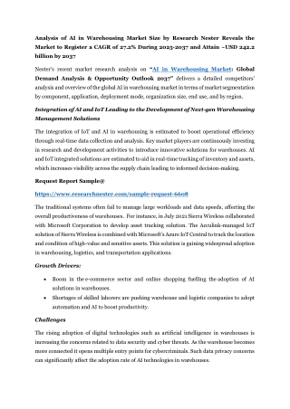 analysis of ai in warehousing market size