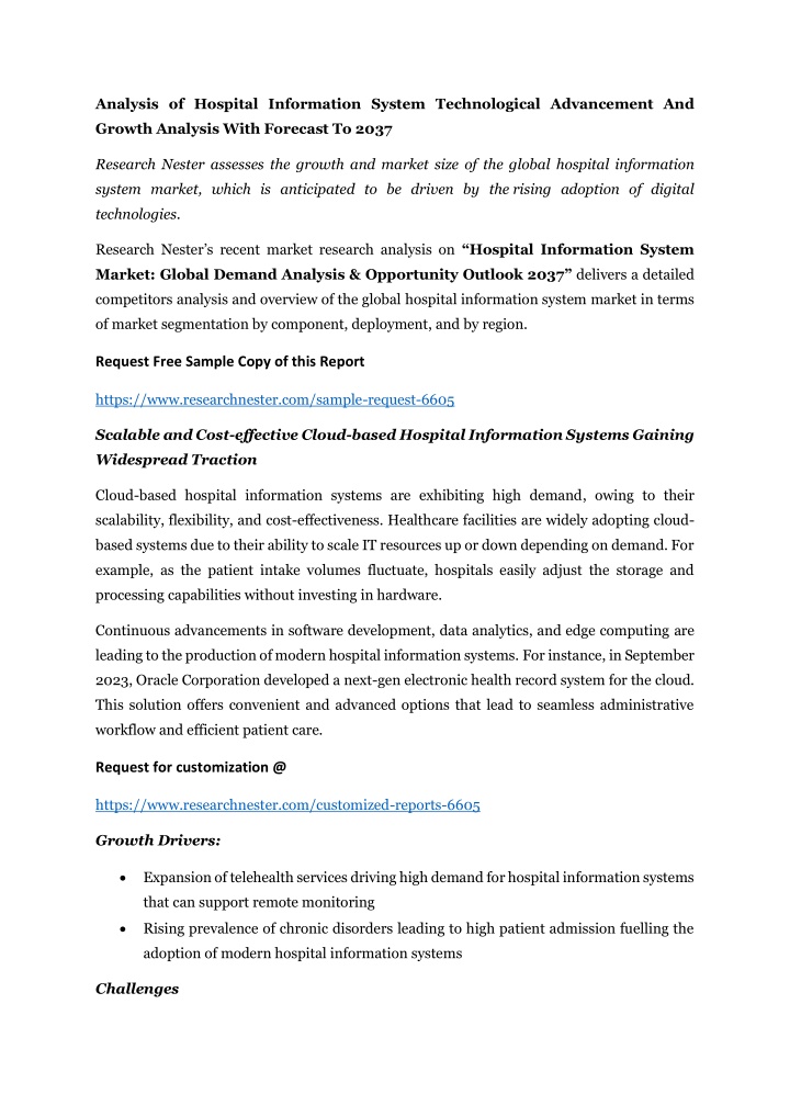 analysis of hospital information system