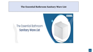 The Essential Bathroom Sanitary Ware List