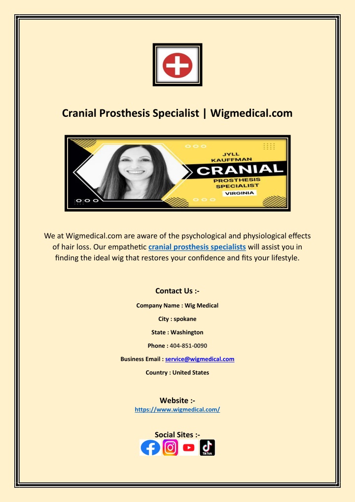 cranial prosthesis specialist wigmedical com