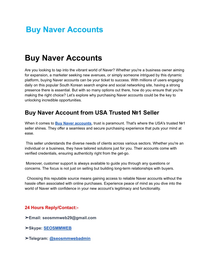 buy naver accounts