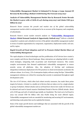 vulnerability management market is estimated
