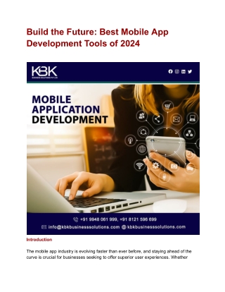 build the future best mobile app development