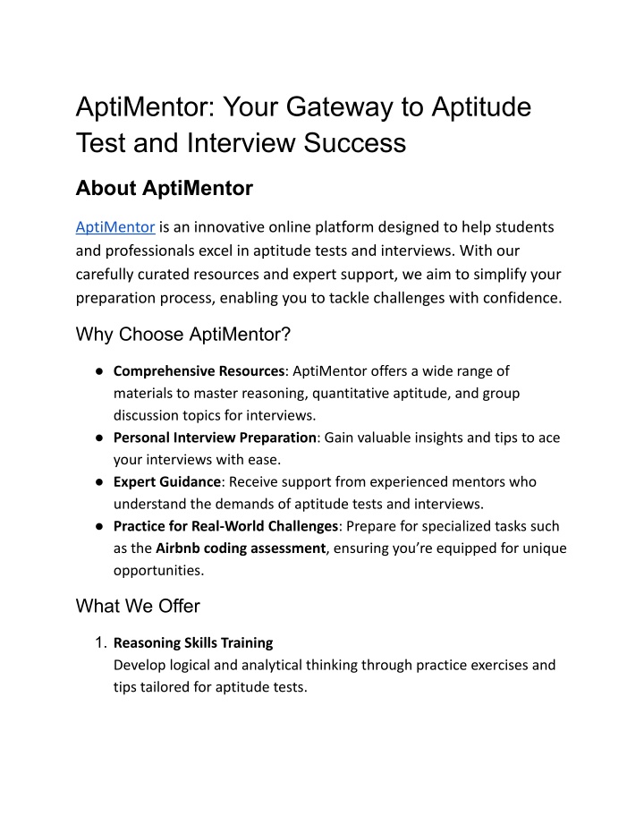 aptimentor your gateway to aptitude test