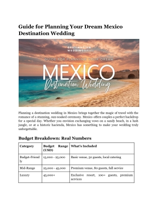 Guide for Planning Your Dream Mexico Destination Wedding