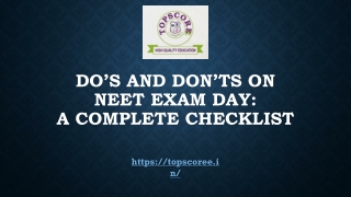 Do’s and Don’ts on NEET Exam Day A Complete Checklist