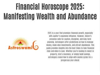 financial horoscope 2025 manifesting wealth
