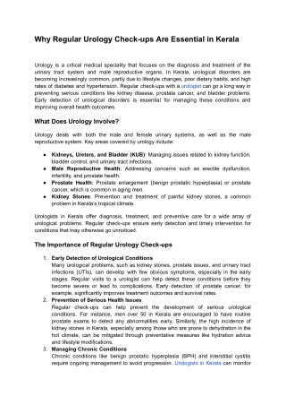 why regular urology check ups are essential