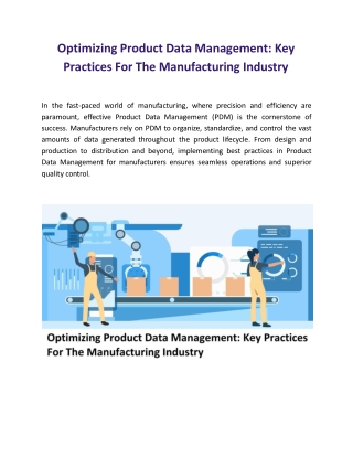 Optimizing Product Data Management: Key Practices For The Manufacturing Industry