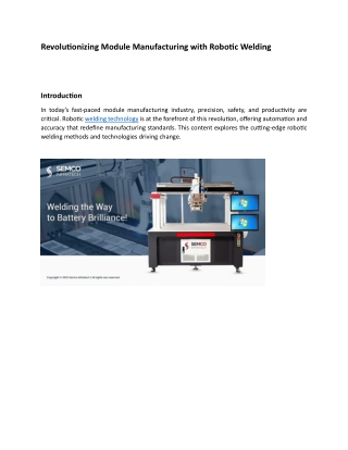 revolutionizing module manufacturing with robotic