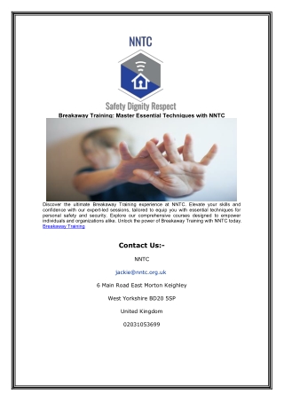 Breakaway Training: Master Essential Techniques with NNTC
