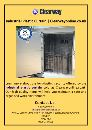 Industrial Plastic Curtain  Clearwayonline.co.uk