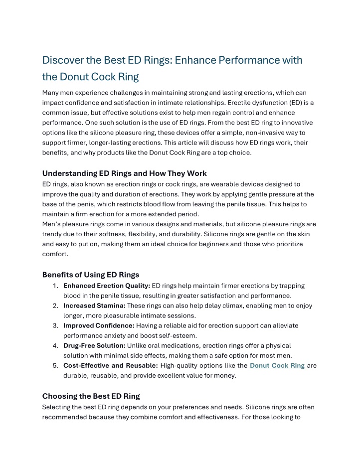 discover the best ed rings enhance performance