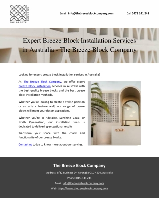 Expert Breeze Block Installation Services in Australia - The Breeze Block Compan