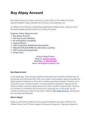 Buy Alipay Account